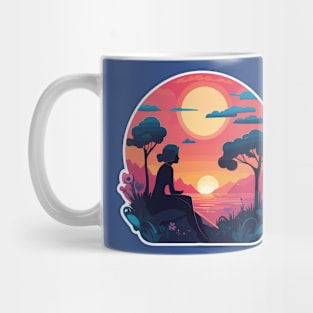 sunset  heart Mug